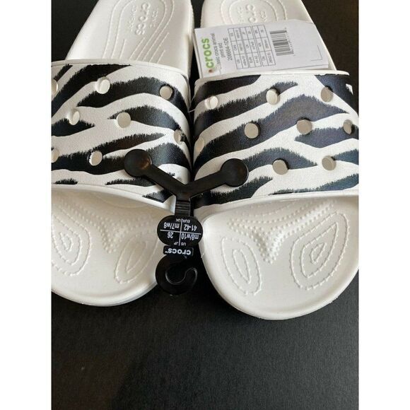 Crocs Classic Animal Print Slides Sandals W 10 M 8 - Picture 5 of 7